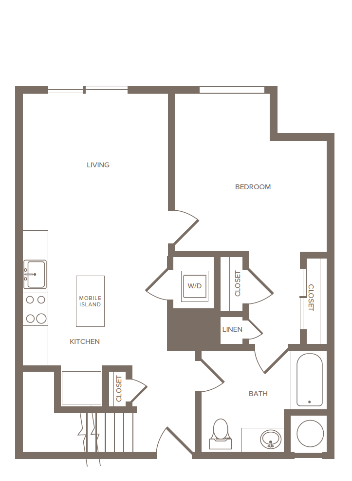 Floorplan for Apartment #2184, 1 bedroom unit at Halstead Parsippany